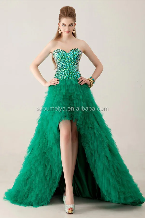 short emerald green prom dress