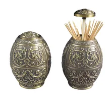 Immer Perfekte Antiken Stil Oval Metall Retractable Zahnstocher Inhaber Zahnstocher Spenderbox Für Home/hotel Dekoration Bronze 1025