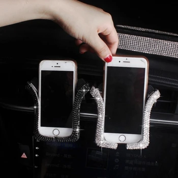 

Universal Car Phone Holder with Bling Crystal Rhinestone Car Air Vent Mount Clip Cell Phone Holder for iPhone Samsung Car Holder