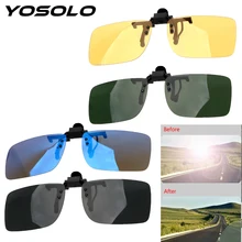 YOSOLO voiture pilote lunettes anti-uva UVB lunettes de soleil polarisées conduite Vision nocturne lentille pince sur lunettes de soleil accessoires intérieurs