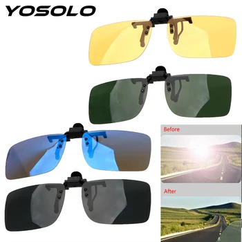 

YOSOLO Car Driver Goggles Anti-UVA UVB Polarized Sun Glasses Driving Night Vision Lens Clip On Sunglasses Interior Accessories