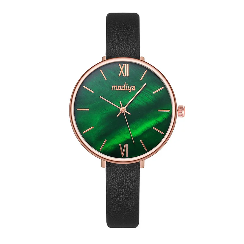 

Fashion Women Watches Modern Luxury Ladies Light Green Dial Quartz Wrist Watch Casual Leather Band Watch Female Clock Gifts /D