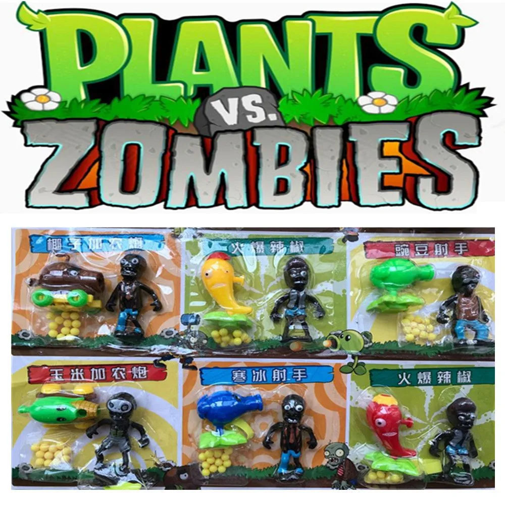 Plants vs Zombies Flame Shooter ABS Shooting Bullets Figure Toy Doll Kids Gift