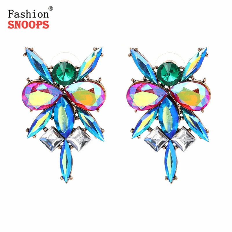 

Wedding Luxury Austria Crystal AB Color Imitation Pearl Rhinestone Earrings Big Earrings Jewelry For Women