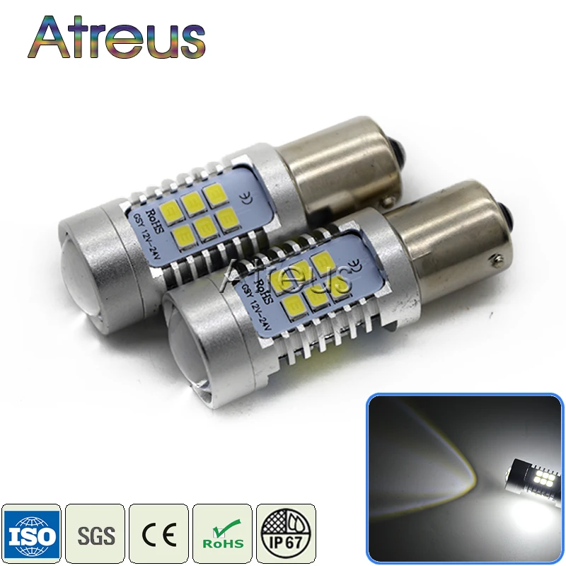Atreus 2X Автомобильный светодиодный 1156 1157 9006 H4 H7 H11 21SMD противотуманный светильник 12