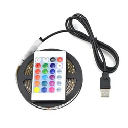 1 шт. USB Powered 5 В RGB Светодиодные ленты света 60 светодиодный S/M 3528 SMD-Водонепроницаемый ленты для ТВ фонового освещения с пульта дистанционного