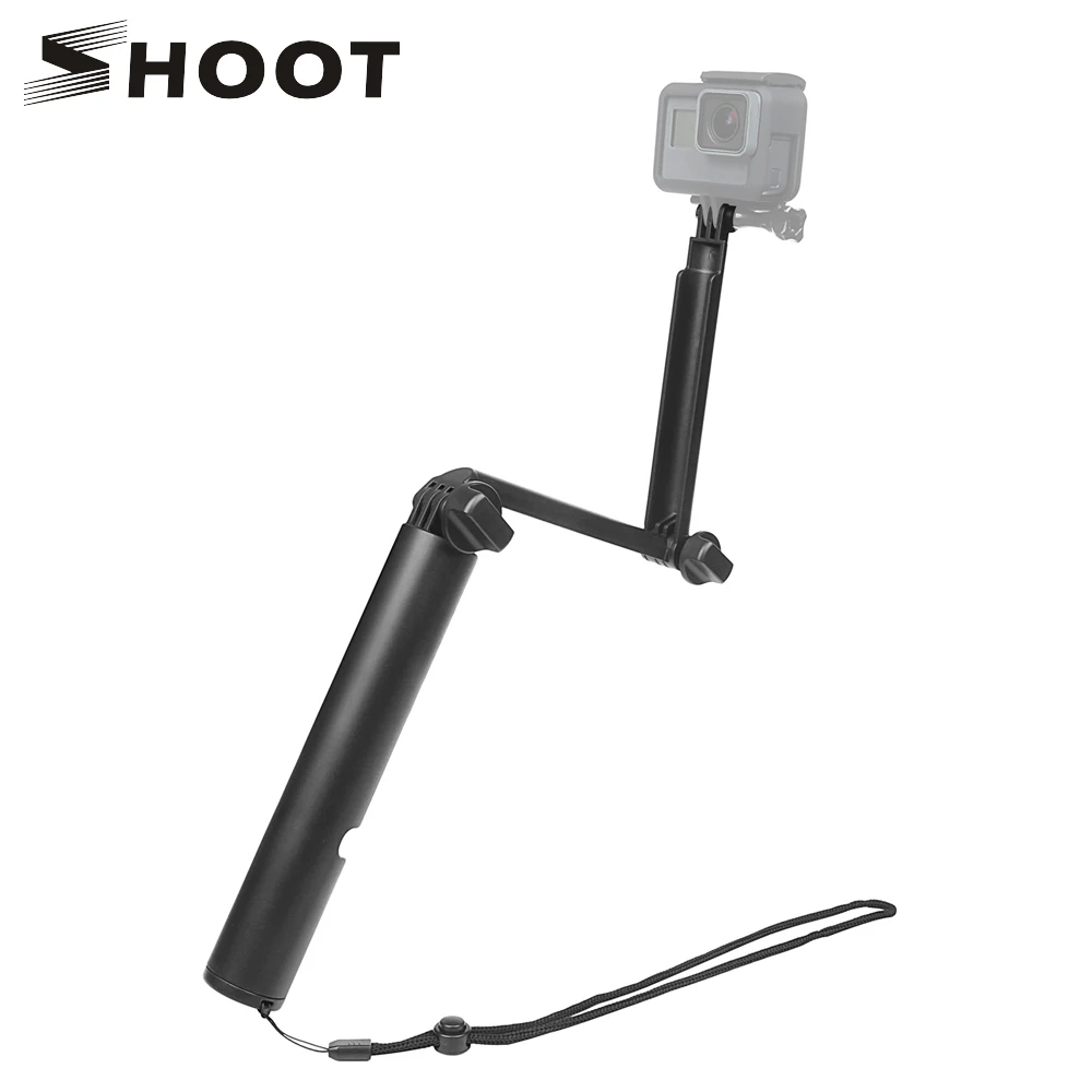 SHOOT 3 Way Grip монопод селфи палка для GoPro Hero 9 8 7 черный Xiaomi Yi 4K Dji Osmo Sjcam Sj8 Eken Go Pro 5