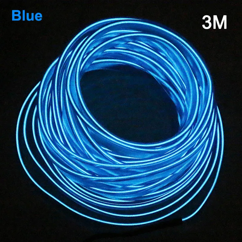 Гибкая неоновая Автомобильная интерьерная Светодиодная лента для Kia Rio Picanto Cerato Ceed Optima Stonic Soul Niro Sportage - Испускаемый цвет: Blue 3m