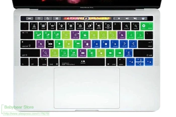 

Keyboard Cover Keypad Skin Silicone Final Cut Pro X Hot Key Shortcut For Macbook Pro 13" 15" Newest 2017/2016 With Touch Bar