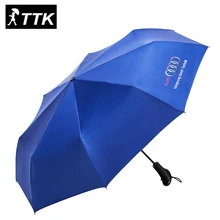Grande vente 2016TTK marque Audi d’affaires parasol universel poignée soleil pluie automatique Parapluie 3 Pliage mâle royal coupe-vent hommes