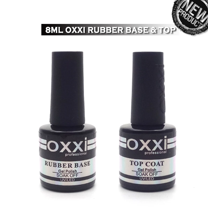 OXXI New 8ml Nail Rubber Base Coat and Top Coat Gel Varnish No-Wipe Top For Nails Semi Permanant UV