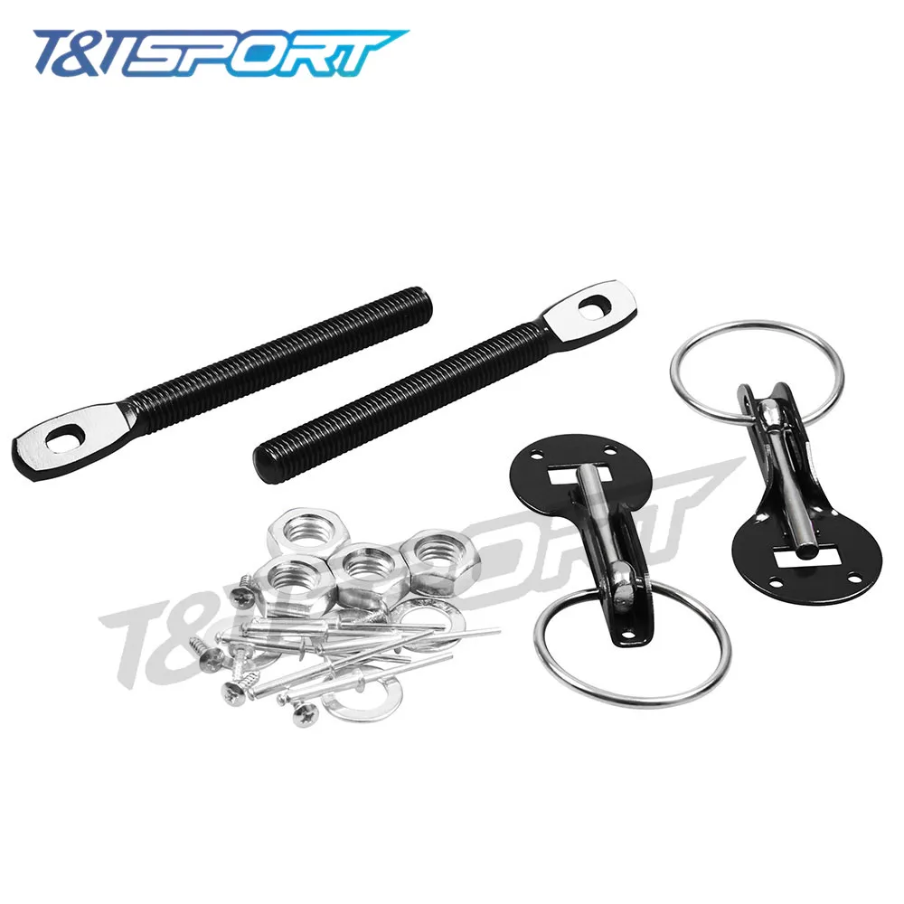 

Universal Hoodpins Aluminum Alloy Bonnet Hood Pin Lock Kit Down Hood Lock Latch Pins Silver Red Blue Gold Black HL005