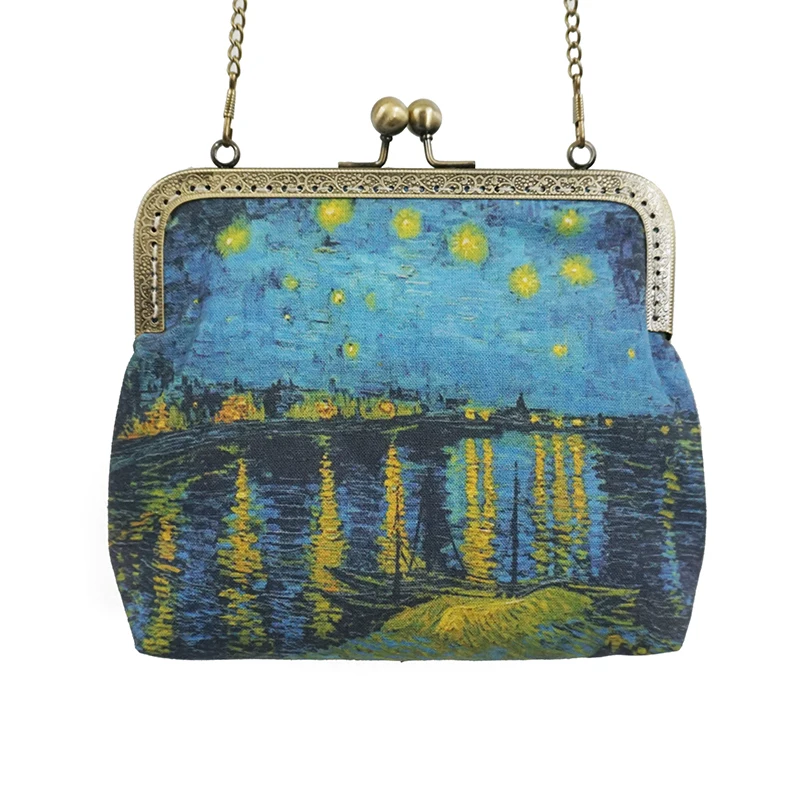 LilyHood женские холщовые сумки на плечо с принтом звездной ночи, Ретро стиль, винтажный стиль Винсента Ван Гога, сумки через плечо