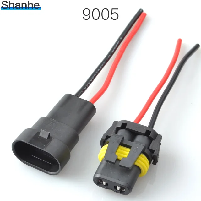9005 9006 H11 2 Pin Way auto connector Waterproof Electrical Wire