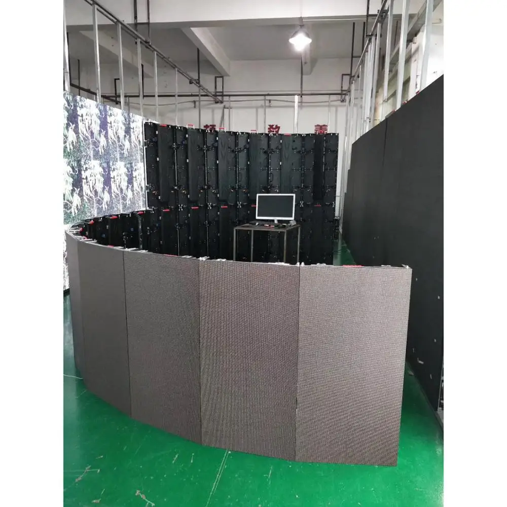 

xxx video wall shenzhen led display factory coreman p3.91 soft flexible curve led display panel