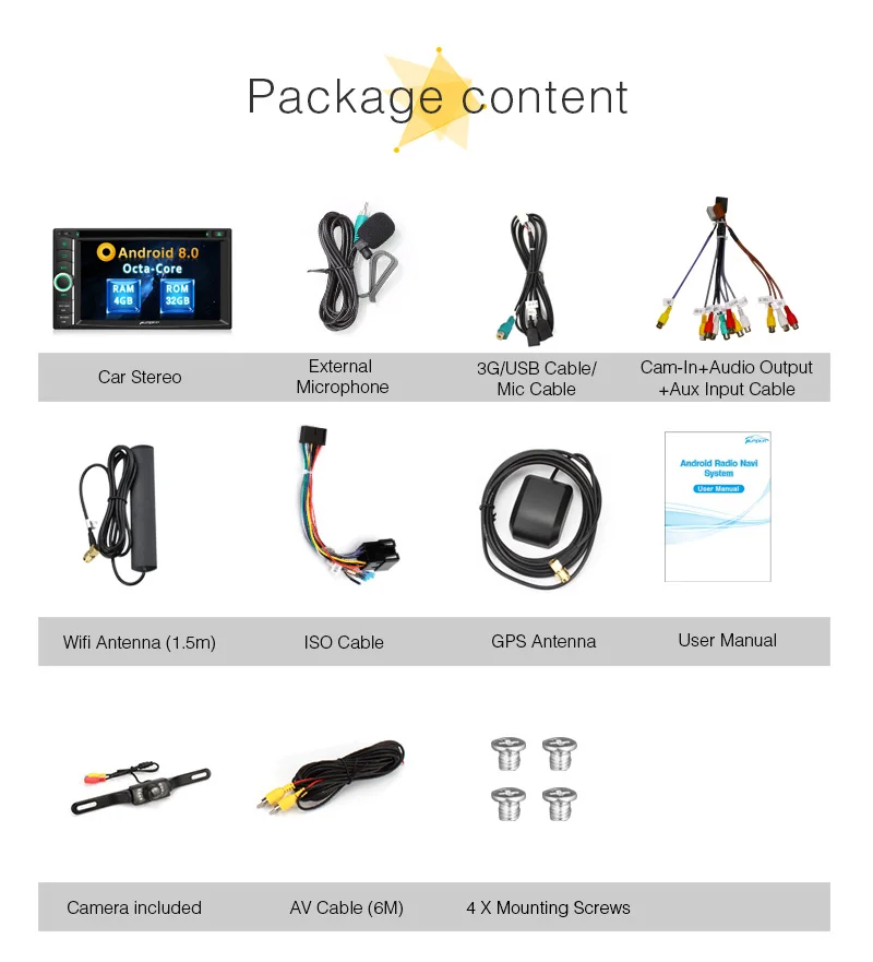 Flash Deal Pumpkin 6.2" Android 8.0 Octa Core 4G+32G Universal Double 2 Din Car Audio Stereo GPS Navigation Radio Car Multimedia Player 5