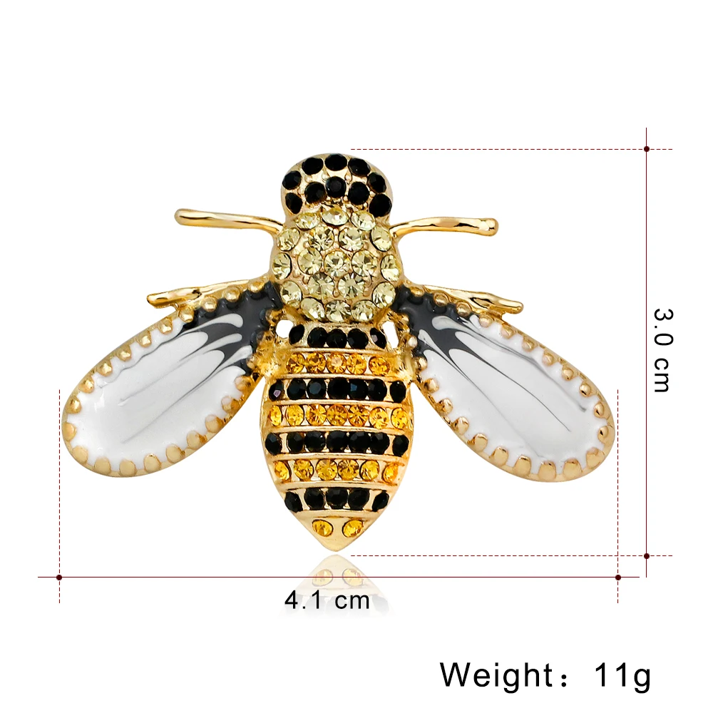 Rinhoo Золотая эмаль Шмель броши в виде пчел для женщин насекомое Кристалл булавка для женщин мужчин ювелирные изделия значки модные ювелирные изделия брошь булавки