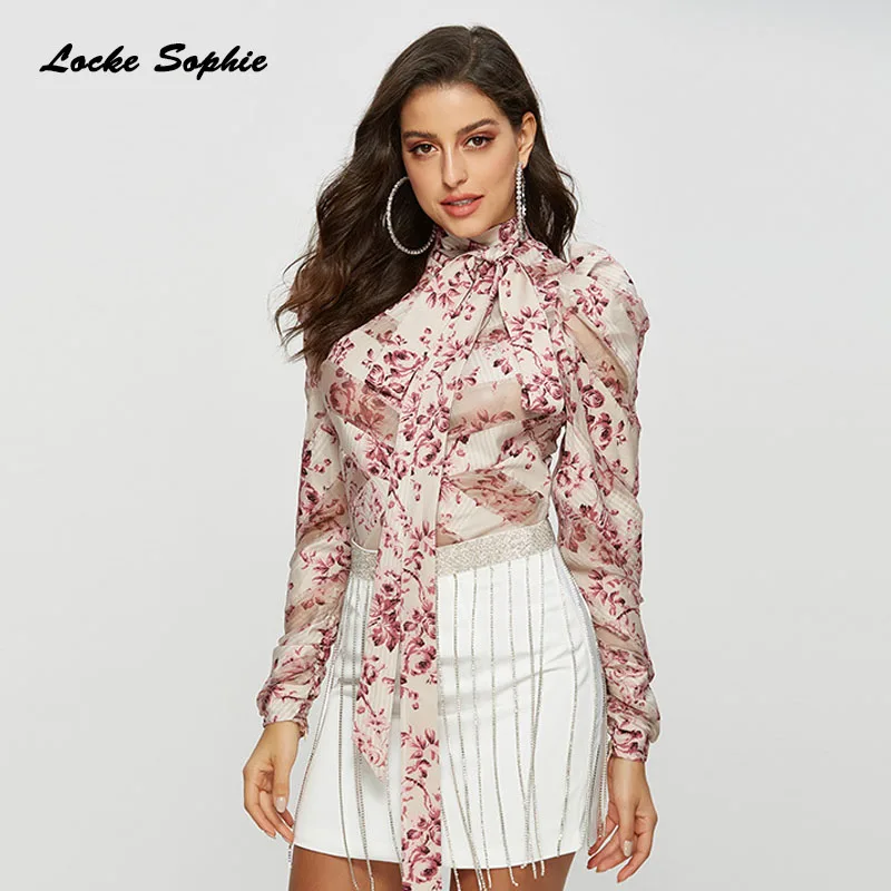 

1pcs Ladies Plus size blouses tops 2019 Spring Chiffon Prints Splicing hollow Primer shirts women's Skinny Retro Sexy blouses