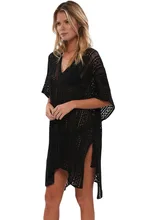 2018 New Arrival Summer Women s Sexy Blue Black Mint White Crochet Knitted Tassel Tie Kimono