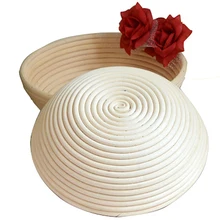 Круглая индонезийская плетёная ротанговая Европейская хлебная корзина для ферментации+ тканевая крышка