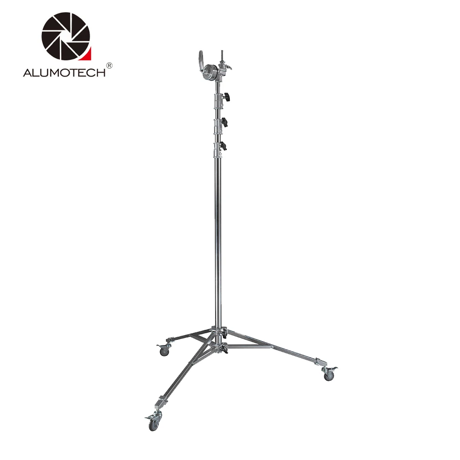 ALUMOTECH 19 Feet height Load 264 lbs Heavy Tripod stand with wheel For camera studio