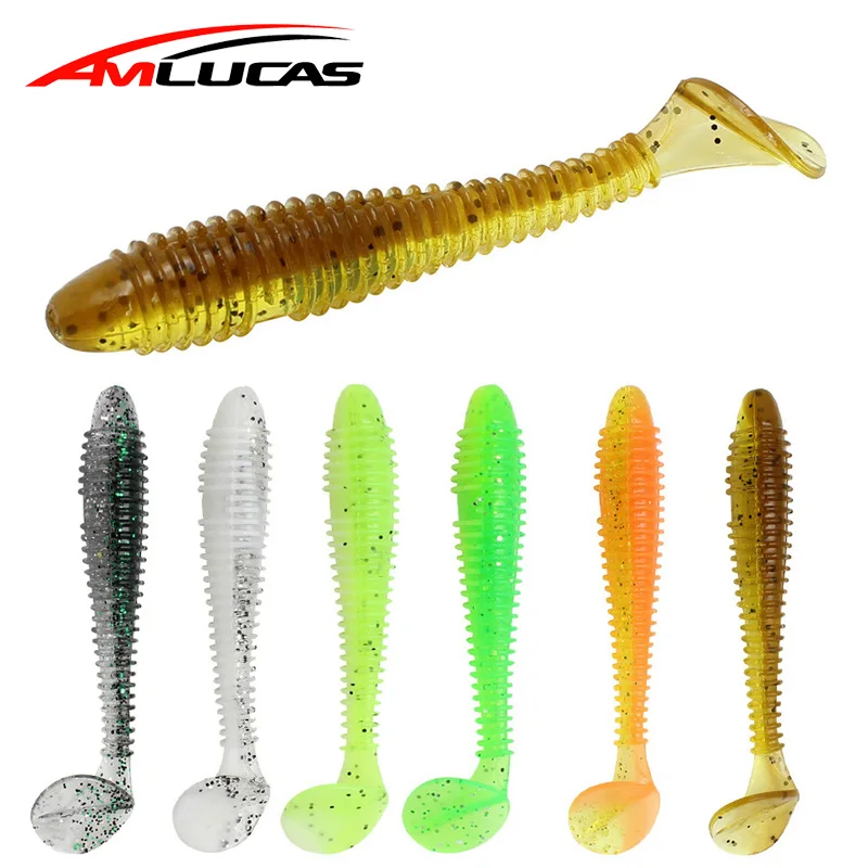 

8pcs 75mm 2.7g silicone bait fishing lure Pesca Artificial Soft Lure Shad Worm Swimbaits Jig Head Fly Fishing Tackle WE87