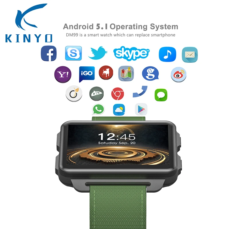 Смарт-часы Kinyo MTK6580 Android 5 1 2 дюйма аккумулятор 1200 мАч + 16 ГБ Wi-Fi | Электроника