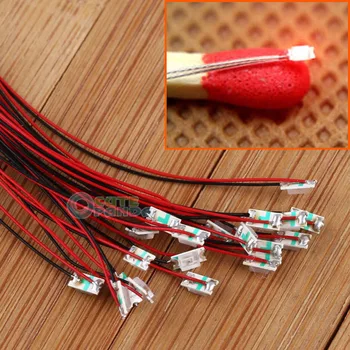 

T1206W 20pcs Pre-soldered micro litz wired leads Red SMD Led 1206 NEW