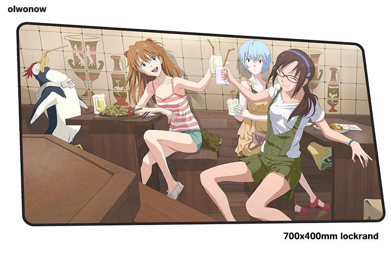 evangelion mouse pad gamer gel 700x400x2mm notbook mouse mat gaming mousepad large wrist rest pad mouse PC desk padmouse - Цвет: Size 700x400x2mm