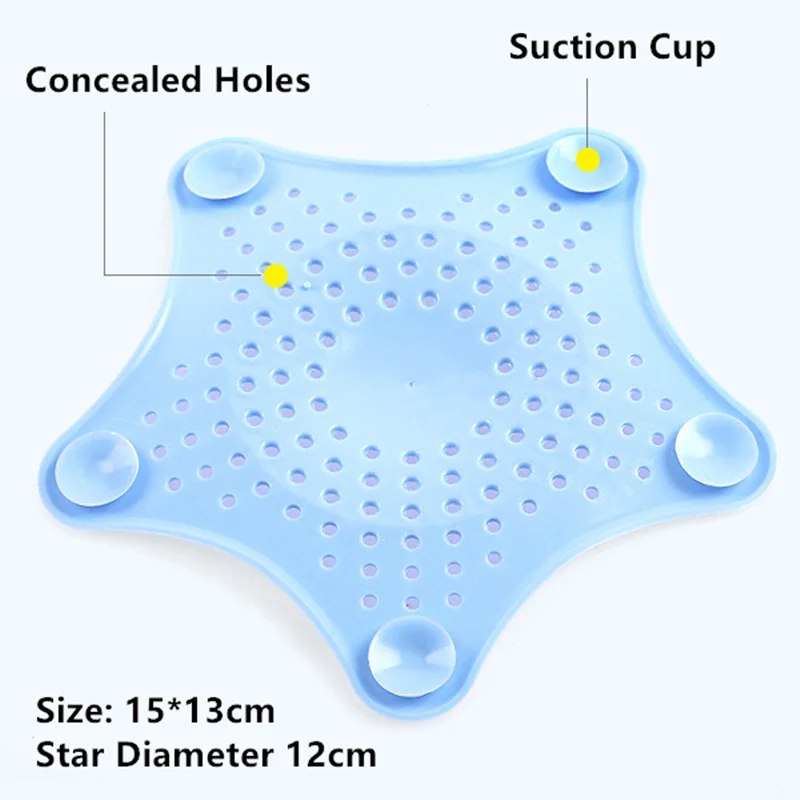 Звезда силиконовая Кухня Слив для раковины канализационные сетчатые фильтры ванная комната фильтр для волос Colanders присоска трап инструмент для уборки дома гаджеты