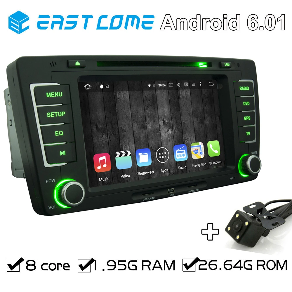 

7" Octa Core 2 Din Android 6.01 Car DVD Automotivo For SKODA OCTAVIA 2012 2013 YETI With Bluetooth Radio GPS Parking Camera