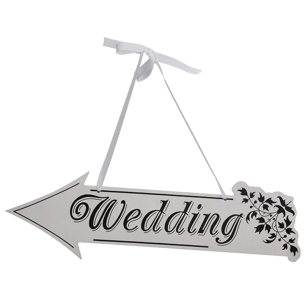 Белый Свадебный направленный знак персонализированные буквы деревянная доска Свадебный знак прием направленная стрелка