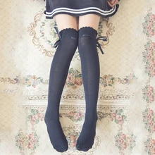 Милые носки для обуви с бантом из ленты для женщин и девочек; Гольфы выше колена; гольфы