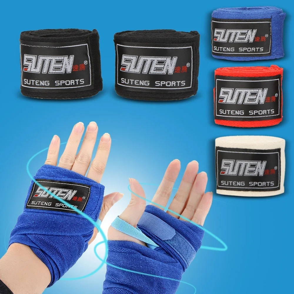 

2Pcs/Set Width 5cm Length 2.5M Cotton Sports Strap Boxing Bandage Sanda Muay Thai MMA Taekwondo Hand Gloves Wraps 1set