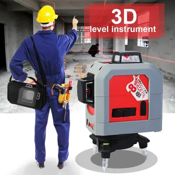 

3D Red Line Laser level IR Leveler Self-leveling Super Powerful Laser 360 Degree Horizontal and Vertical Leveling Practical Tool