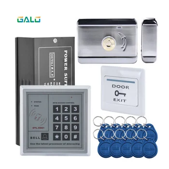 

RFID ACCESS CONTROL,Electronic Security Entry woden steel Electric Gate Door rim lock kit with Exit Button Exit Switch