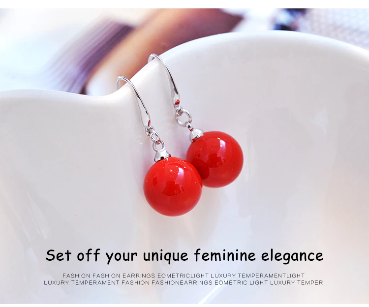 Silver hook pearl drop earrings 13
