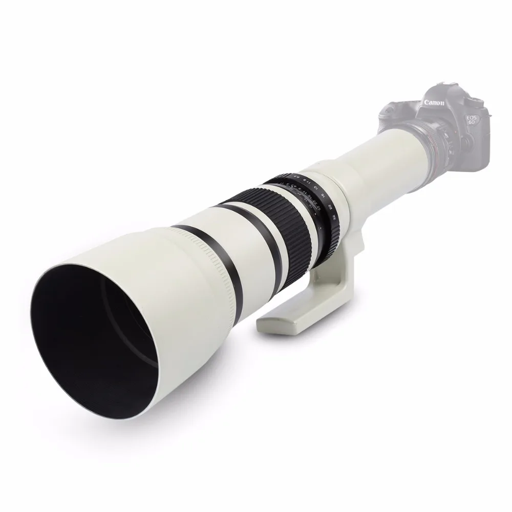 White 500mm F/6.3 Telephoto Fixed Prime Telephoto Lens+T2 Lens Adapter