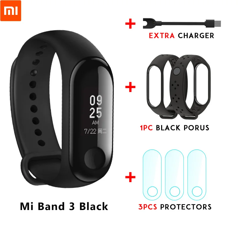 Xiaomi mi Band 3 mi band 3 для Android IOS фитнес-трекер монитор сердечного ритма 0,78 ''OLED дисплей тачпад Bluetooth 4,2 - Цвет: Mi band 3 n strap