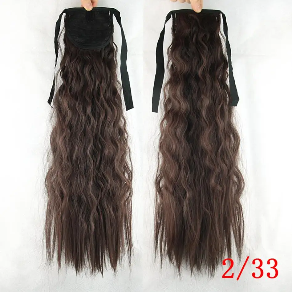 Soowee, 22 дюйма, кудрявые вьющиеся волосы на заколках, конский хвост, шнурок, конский хвост, синтетические волосы для наращивания, конский волос на заколках