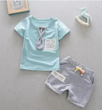 

2019 Summer Children Clothing Casual Short Sleeve Two Piece Suit for Baby Boy Girl 1-5 Year Old Baby Fashion Clothes TO-003