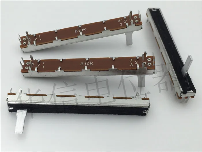 3pcs SL-6021G B10K 75mm Double linkage fader Straight slide potentiometer / handle length 15MMC