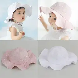 Симпатичные для малышей для маленьких девочек шляпа Открытый Панама Защита от Солнца шляпа летом Защита от солнца Пляж капот Beanie