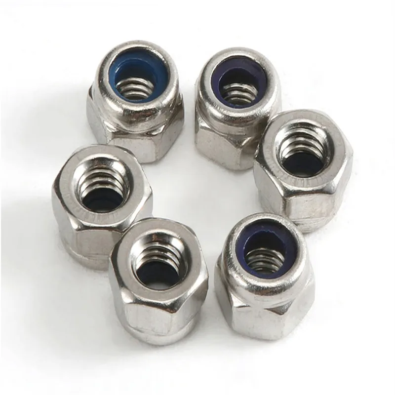 30pcs Metric M12 304 Stainless Steel Hex Head Nylon Insert Lock Jam