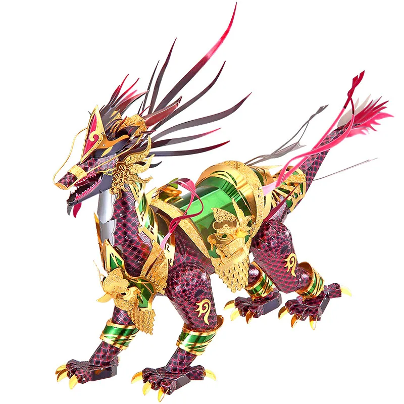 

Piececool 3D Metal DIY Puzzle Toy Assembly Animal Model Auspicious Kirin Dinosaur Educational Toys For Children Home Decoration