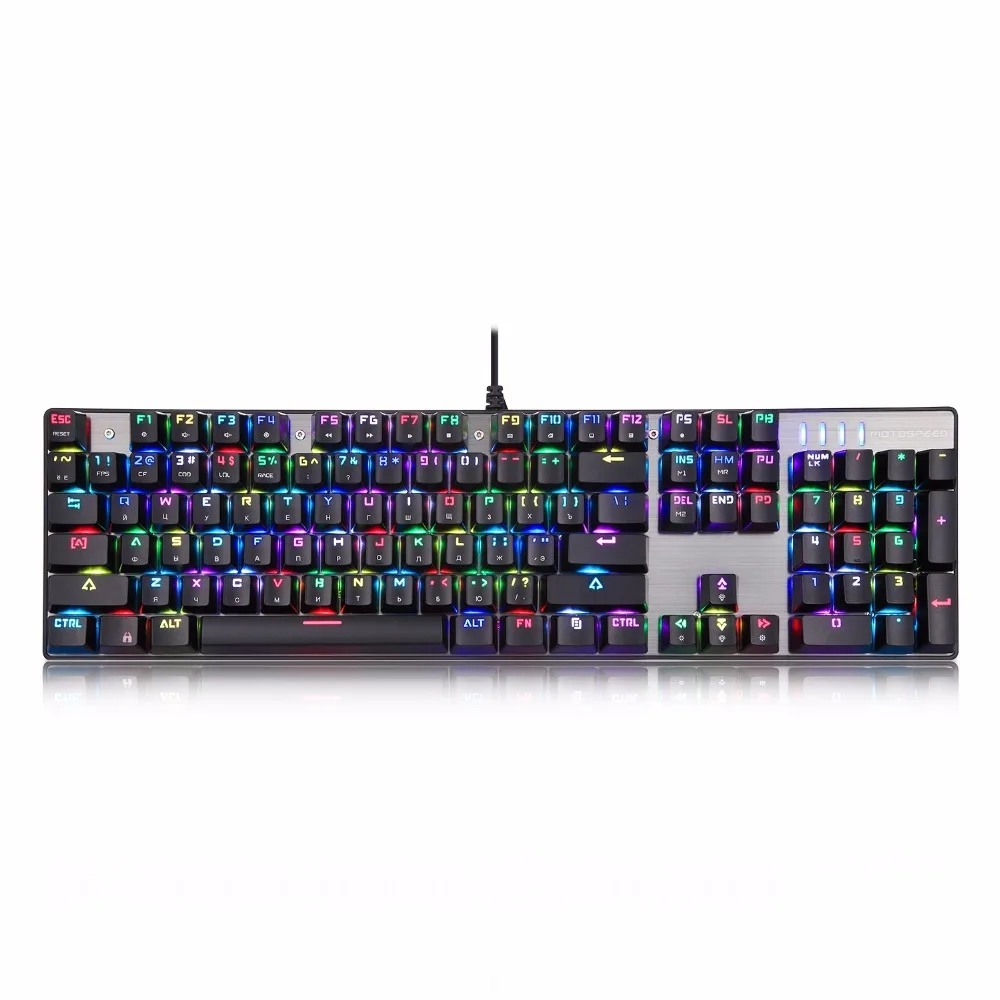 Русская клавиатура Motospeed CK104 Проводная Механическая 104 ключей RGB игровая с