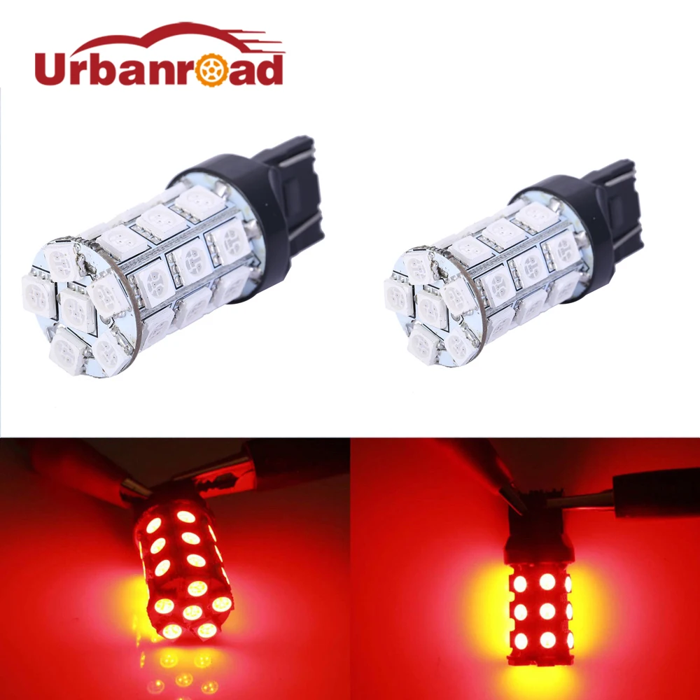 2pcs/lot T20 LED Bulbs W21W 27 SMD 5050 Daytime Running Lights Reverse Driving Signal Lamps 7440 7441 992 992A | Автомобили и
