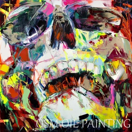 Превосходный художник, ручная роспись, большой размер, Nielly Francoise, портрет, картина маслом для гостиной, настраиваемая абстрактная картина маслом для лица - Цвет: SKULL