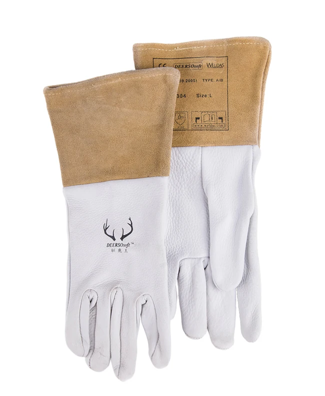 Argon arc welding glove Deerskin Leather TIG MIG welder safety glove