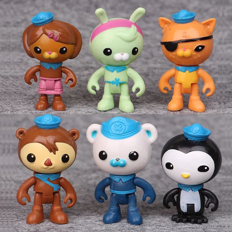 

40% 6pcs/set Octonauts captain Barnacles kwazii Peso Shellington Dashi Tweak children doll ornaments Automotive Decoration WJ02